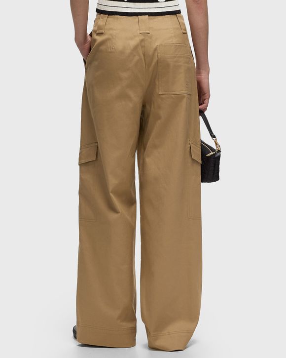 Herringbone Canvas Mid Waist Pants