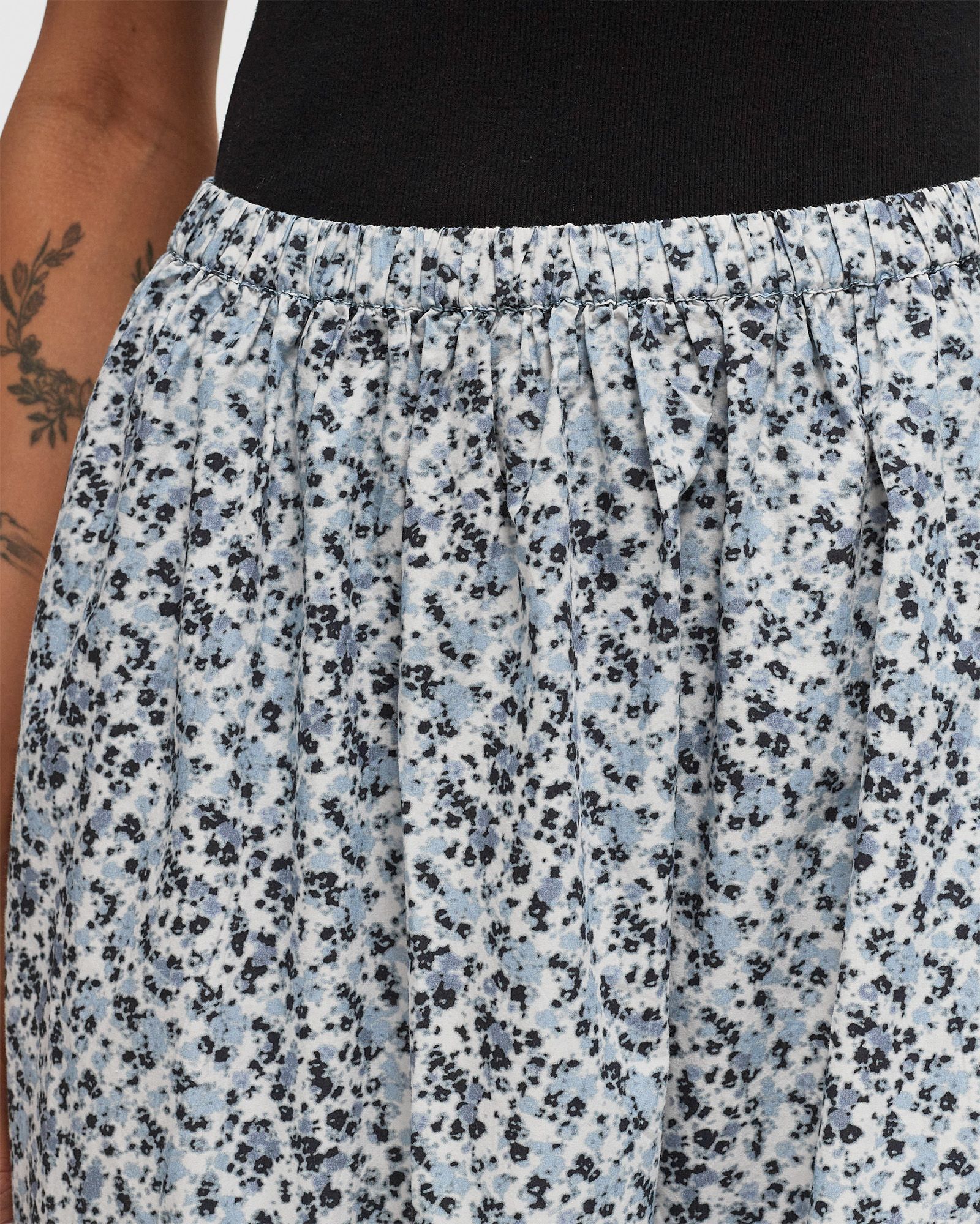 Printed Cotton Maxi Flounce Skirt