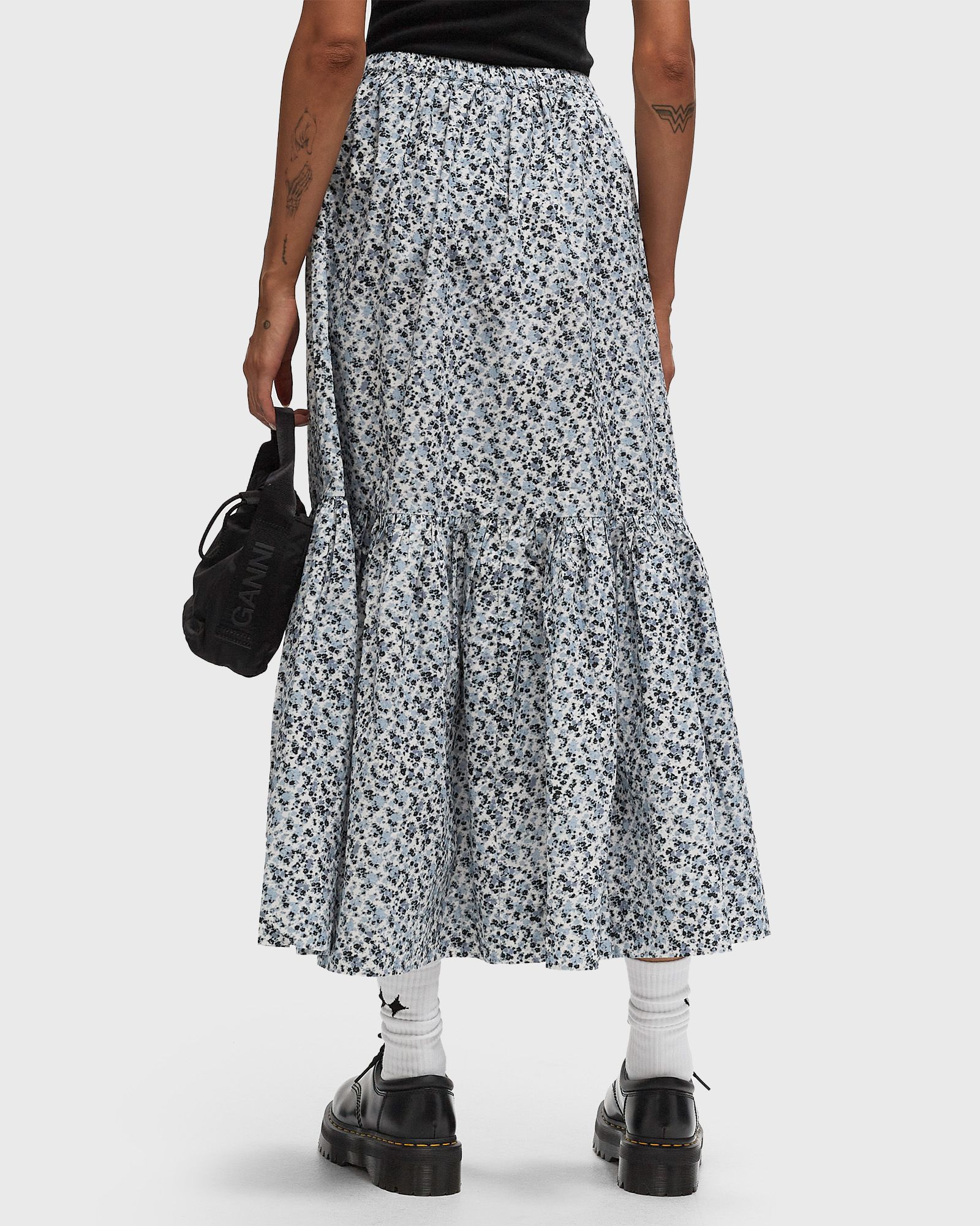 Printed Cotton Maxi Flounce Skirt
