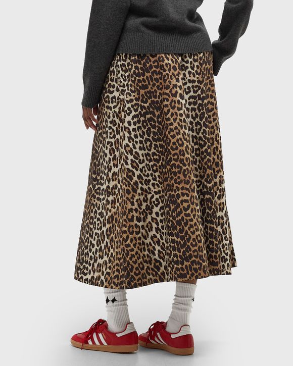 Ganni Printed Cotton Elasticated Maxi Skirt Brown | BSTN Store