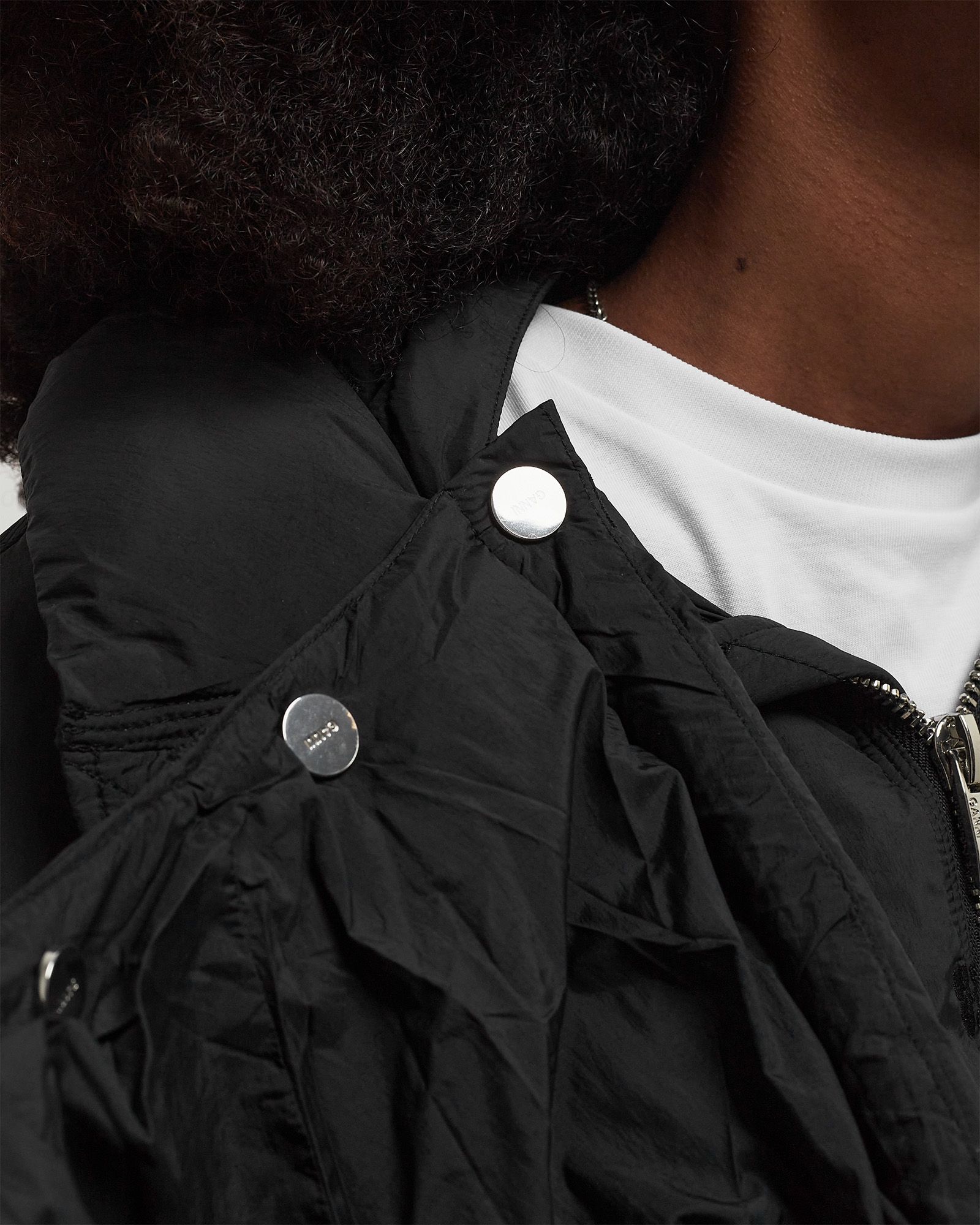 Nylon Tech Puffer Midi Jacket