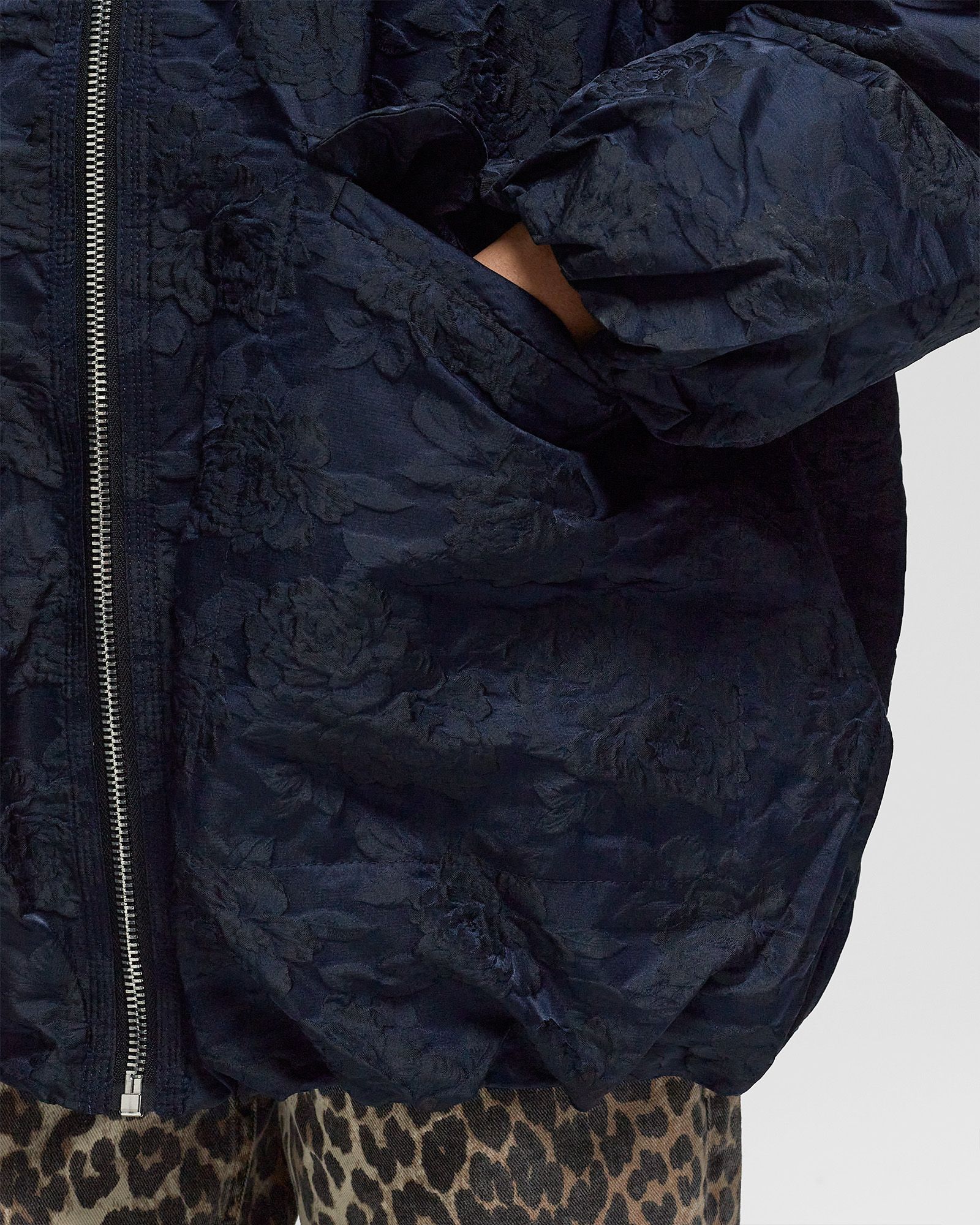 Botanical Jacquard Bomber Jacket