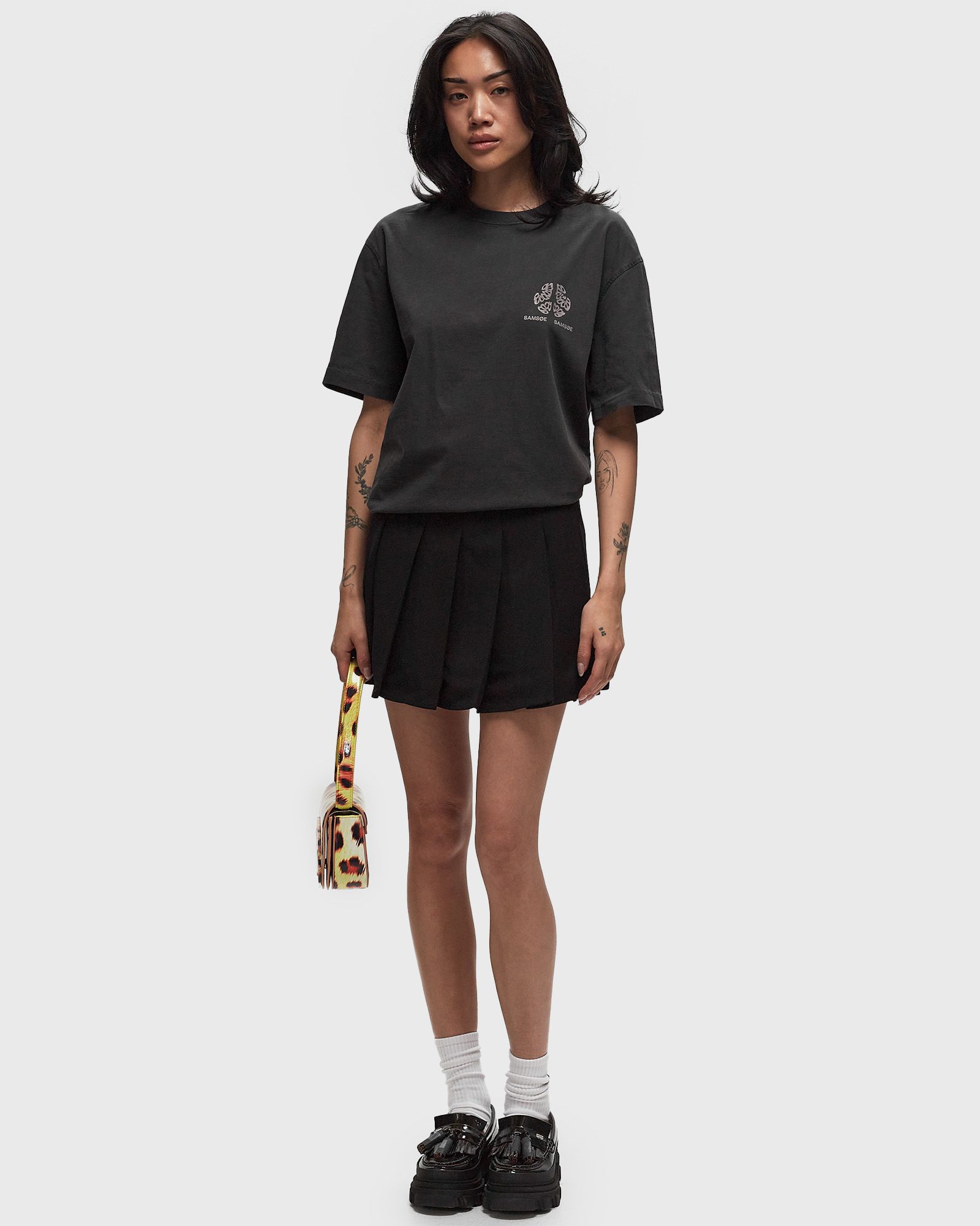 Light Twill Pleated Mini Skirt