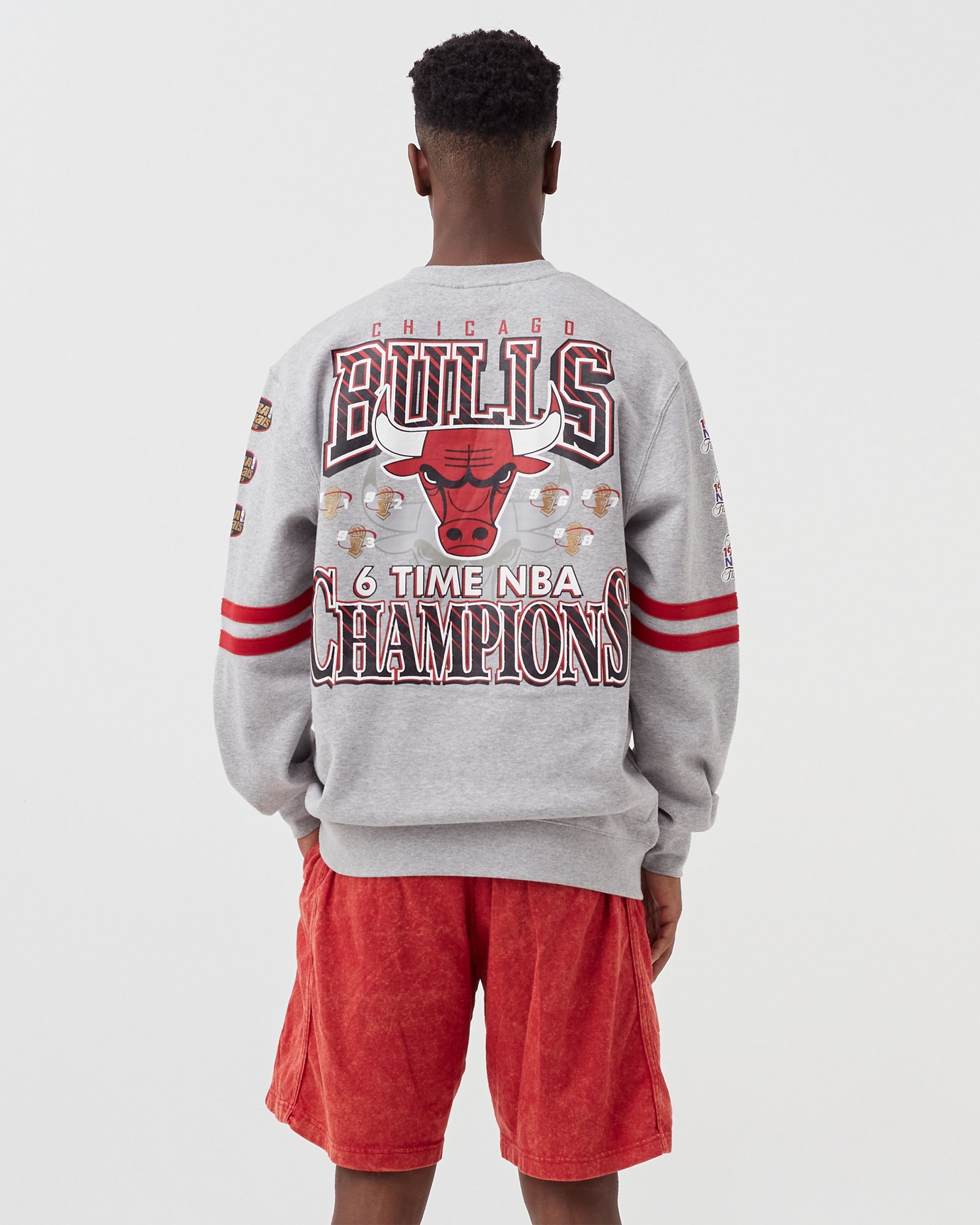 Chicago Bulls All Over Print Fleece Crew Sweatshirt