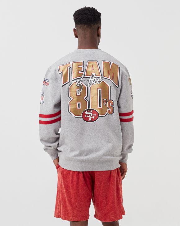 Men's Mitchell & Ness White San Francisco 49ers Faithful Crewneck Fleece  Sweater