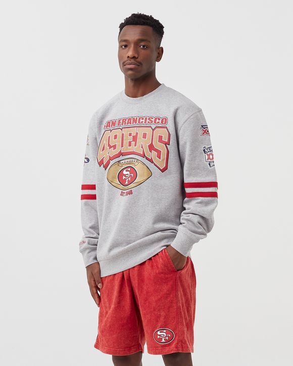 San Francisco 49ers Mitchell & Ness All Over Print Crew Sweatshirt - Mens