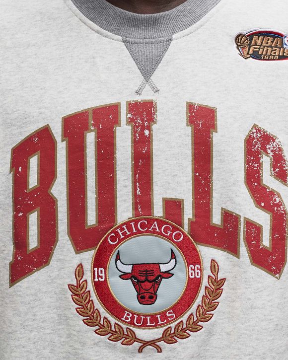 NBA PREMIUM FLEECE CREW VINTAGE LOGO CHICAGO BULLS