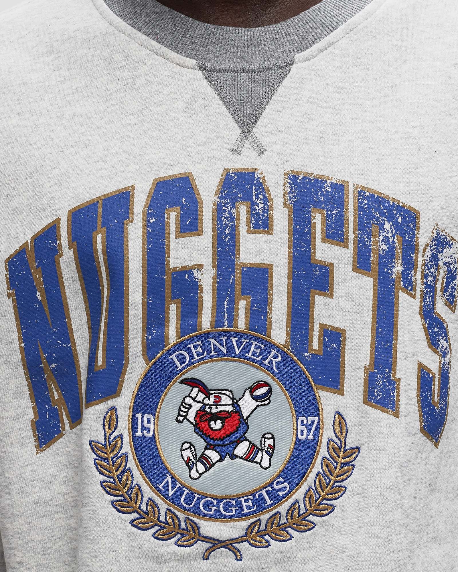 NBA PREMIUM FLEECE CREW VINTAGE LOGO DENVER NUGGETS