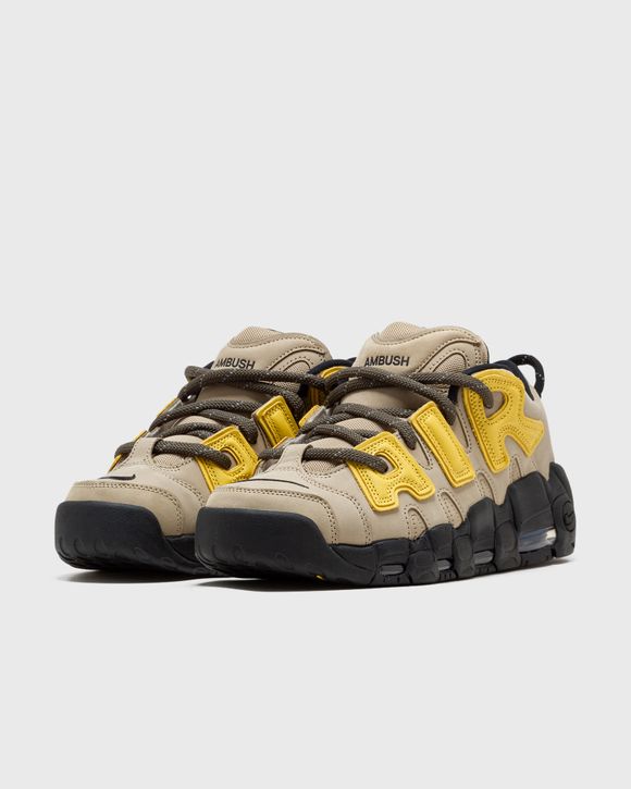 Nike Air More Uptempo Low x AMBUSH Vivid Sulfur and Limestone Black/Brown -  LIMESTONE/VIVID SULFUR-BLACK-FLAT P