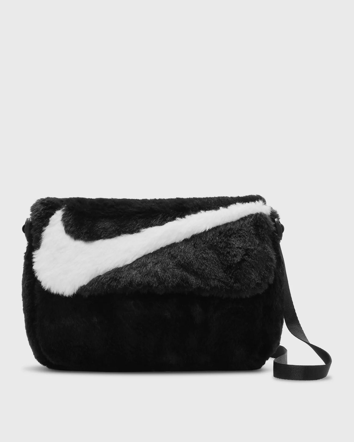 Black fur crossbody bag hotsell