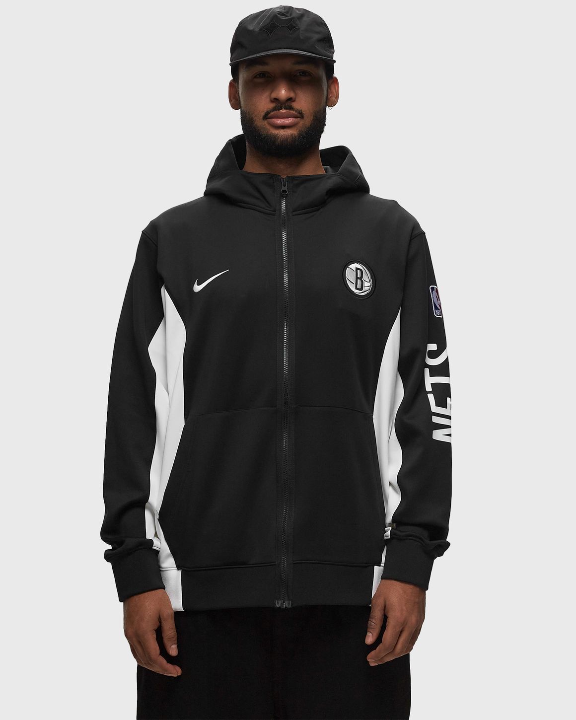 Nike Brooklyn Nets Showtime Men s Nike Dri FIT NBA Full Zip Hoodie Black White BSTN Store