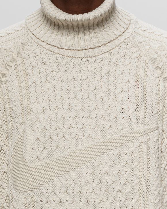 Nike Life Cable Knit Turtleneck Sweater - Fb7770-072