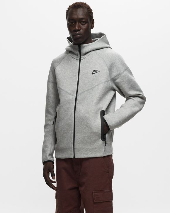 Nike Sportswear Tech Fleece Windrunner Full-Zip Hoodie Grey - DK GREY  HEATHER/BLACK
