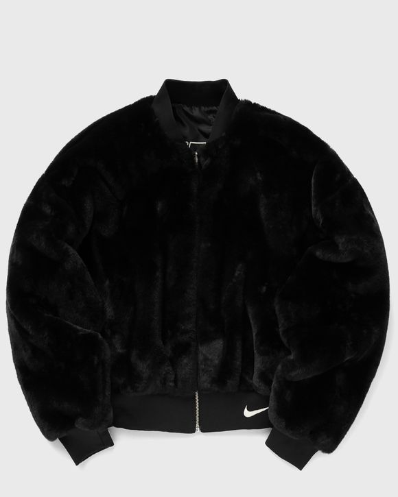 Nike Nike Sportswear Women's Reversible Faux Fur Bomber Black -  BLACK/COCONUT MILK