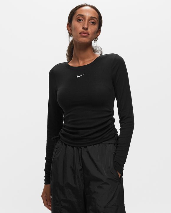Nike Sportswear Women's Ribbed Jersey Long-Sleeve V-Neck Top.