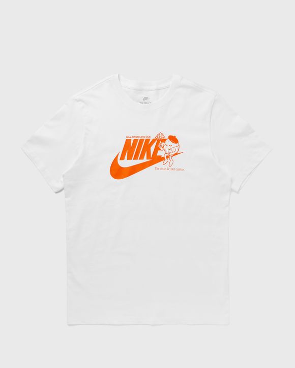 Orange and 2024 white nike shirt