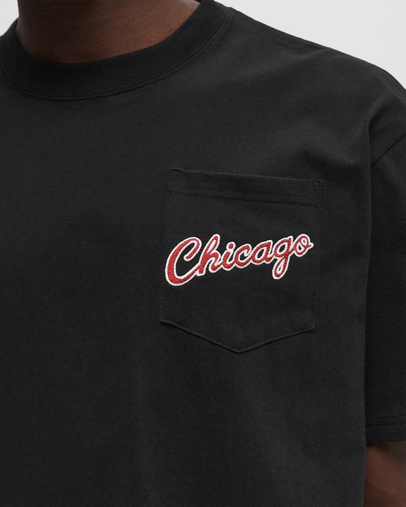 NBA DOUBLE HIT SS POCKET TEE VINTAGE LOGO CHICAGO BULLS