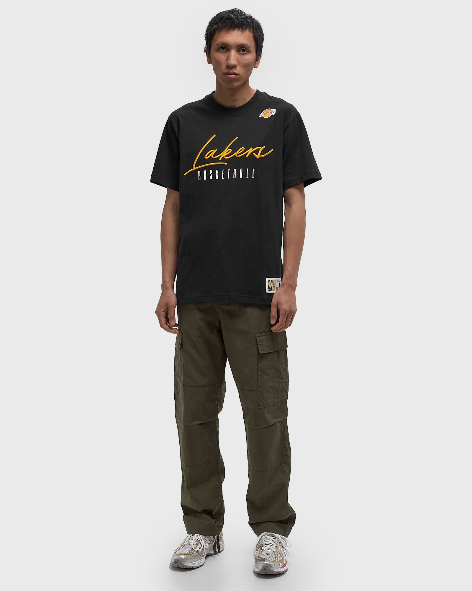 NBA TRAINING DAY PREMIUM SS TEE VINTAGE LOGO LOS ANGELES LAKERS