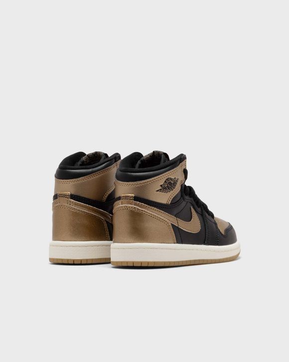 Jordan 1 retro black gold best sale