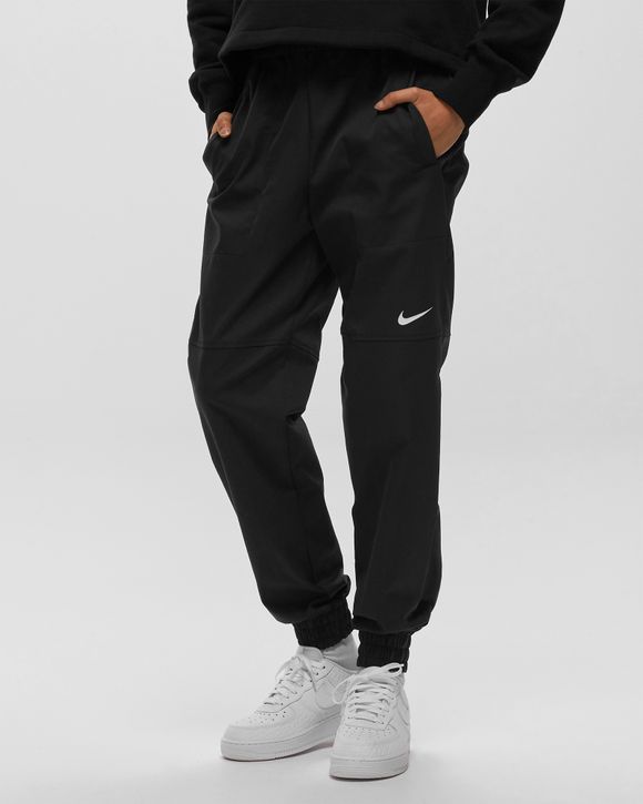 Nike Swoosh Woven sweatpants in black and cream