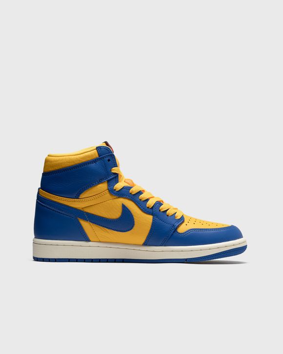 Blue and yellow store air jordans