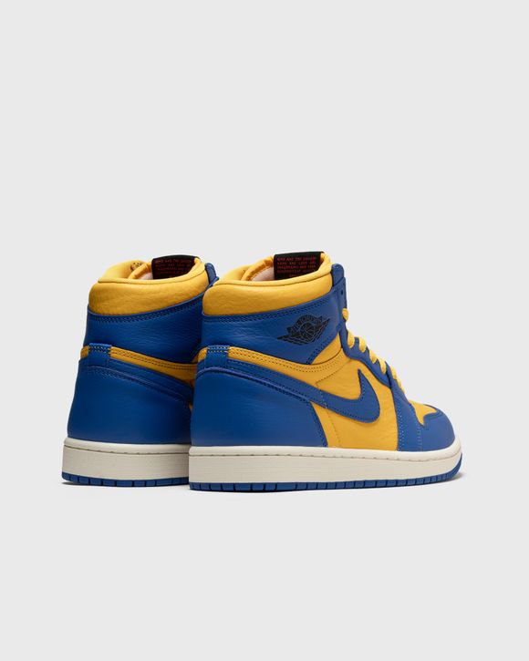 Yellow and blue on sale air jordan 1