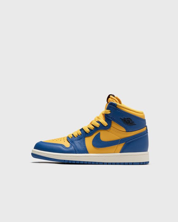 Jordan blue cheap and yellow shoes