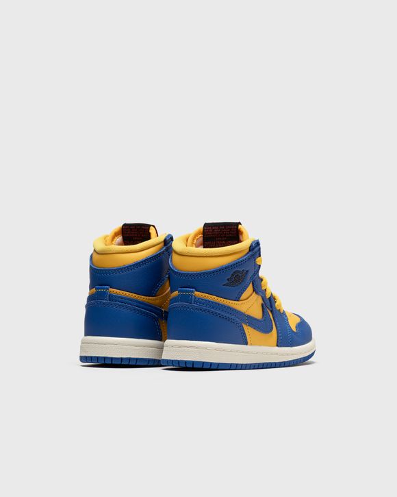 Royal blue shop and yellow jordans