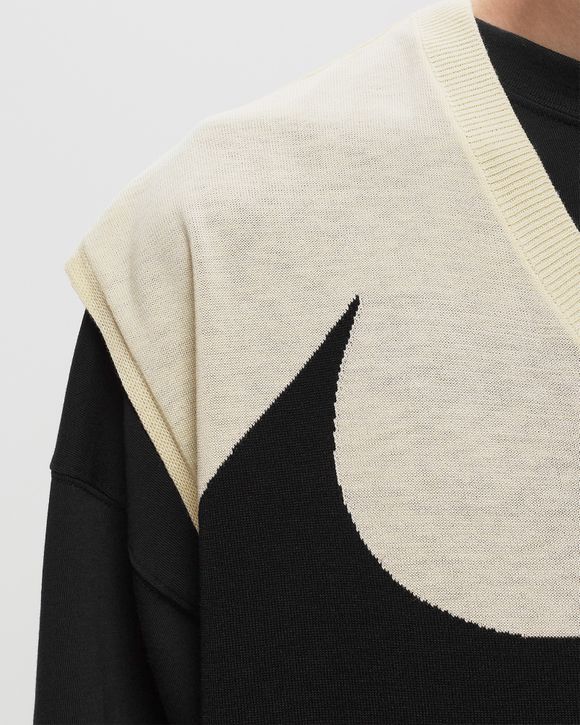 Nike SWOOSH SWEATER VEST Black/Beige - COCONUT MILK/BLACK