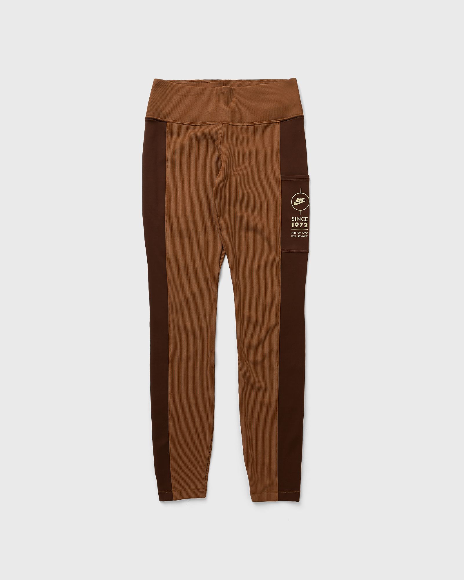 Nike - wmns ribbed utility leggings women leggings & tights brown in größe:l