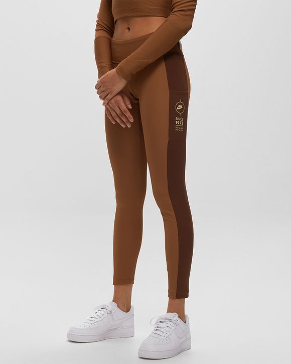 Nike WMNS RIBBED UTILITY LEGGINGS Brown - ALE BROWN/CACAO WOW