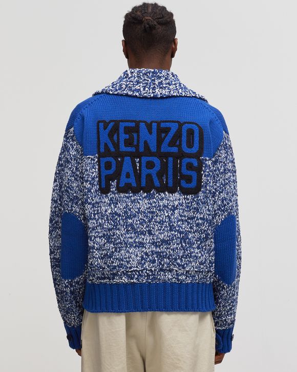 Kenzo FISHERMAN MOULINE CARDIGAN Blue MIDNIGHT BLUE