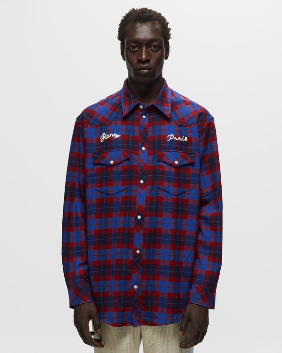 Kenzo RUE VIVIENNE 1970 WESTERN SHIRT Blue Red BSTN Store