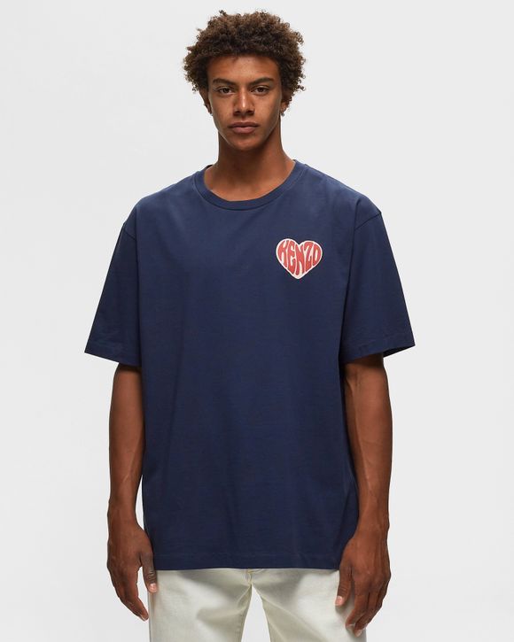 KENZO Loose-Fit Heart T-Shirt Dark Blue Womens - Size S for Women