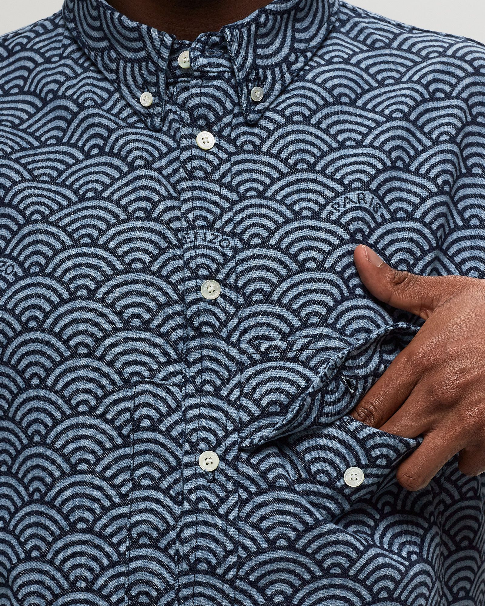 KENZO SEIGAIHA SS DENIM SHIRT