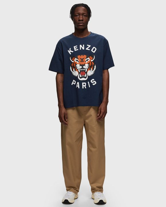 Tシャツ・カットソー KENZO Men T-shirt Blue FE58TS0064SG 77 Kenzo LUCKY TIGER OVERSIZE TEE Blue | BSTN Store