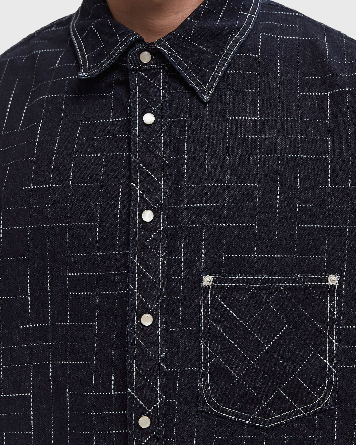 【送料関税込】Kenzo Weave Hooded Shirt Kenzo Weave Hooded Shirt Blue Black | END. (US)