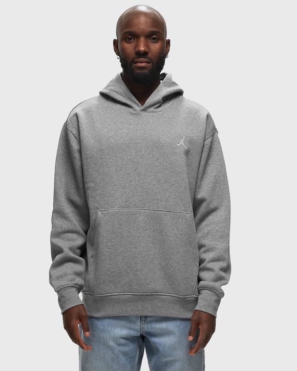 Jordan Essentials Fleece Pullover Grey - CARBON HEATHER/WHITE