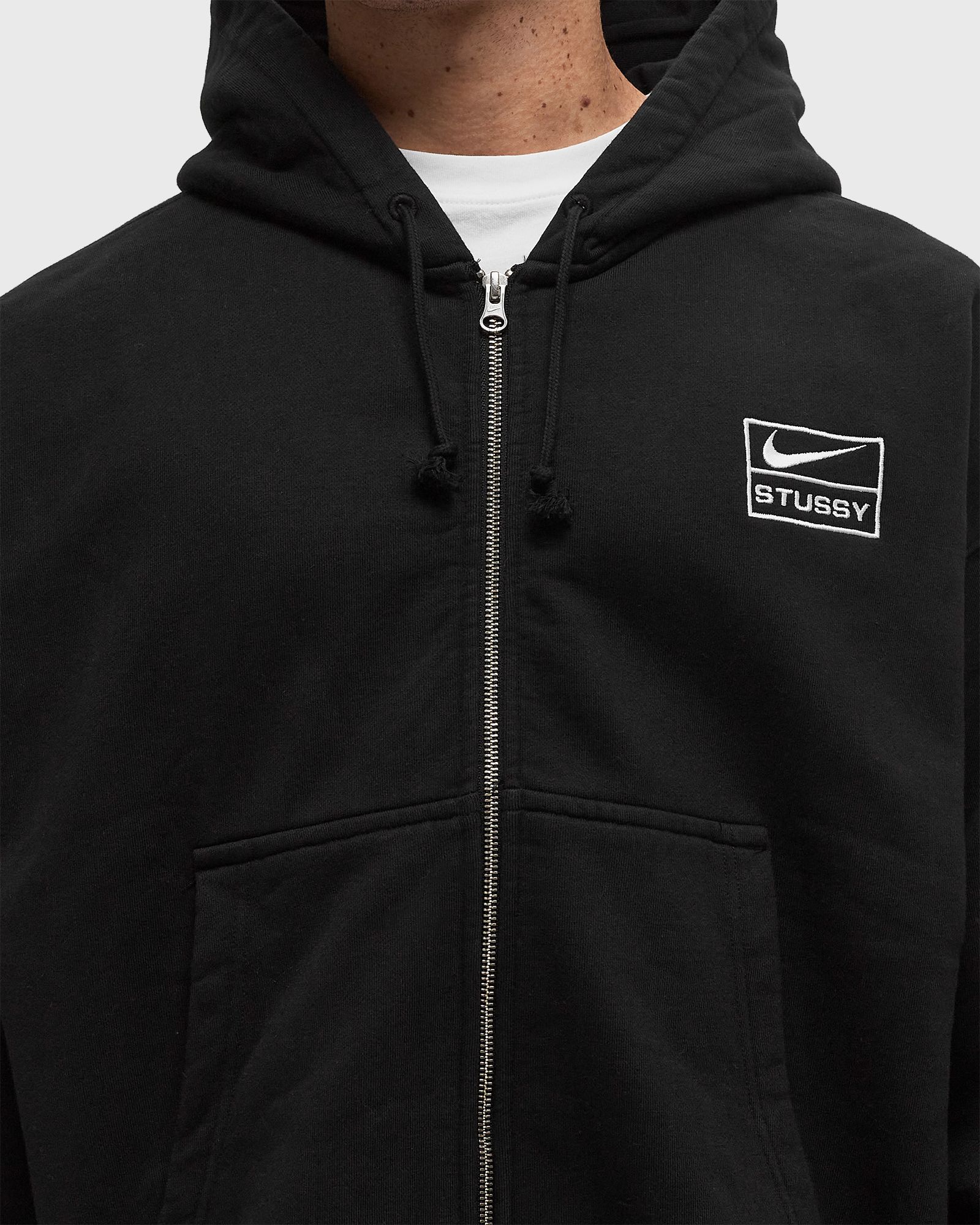 Nike x STUSSY NRG FULL-ZIP WASHED FLEECE HOODY Black | BSTN