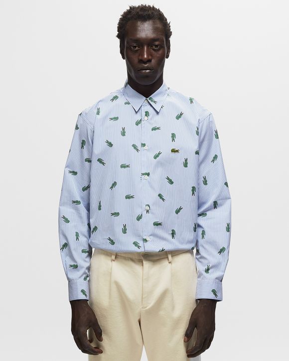 Comme des Garçons Shirt x Lacoste Woven Shirt Men Longsleeves Black|White in Size:L