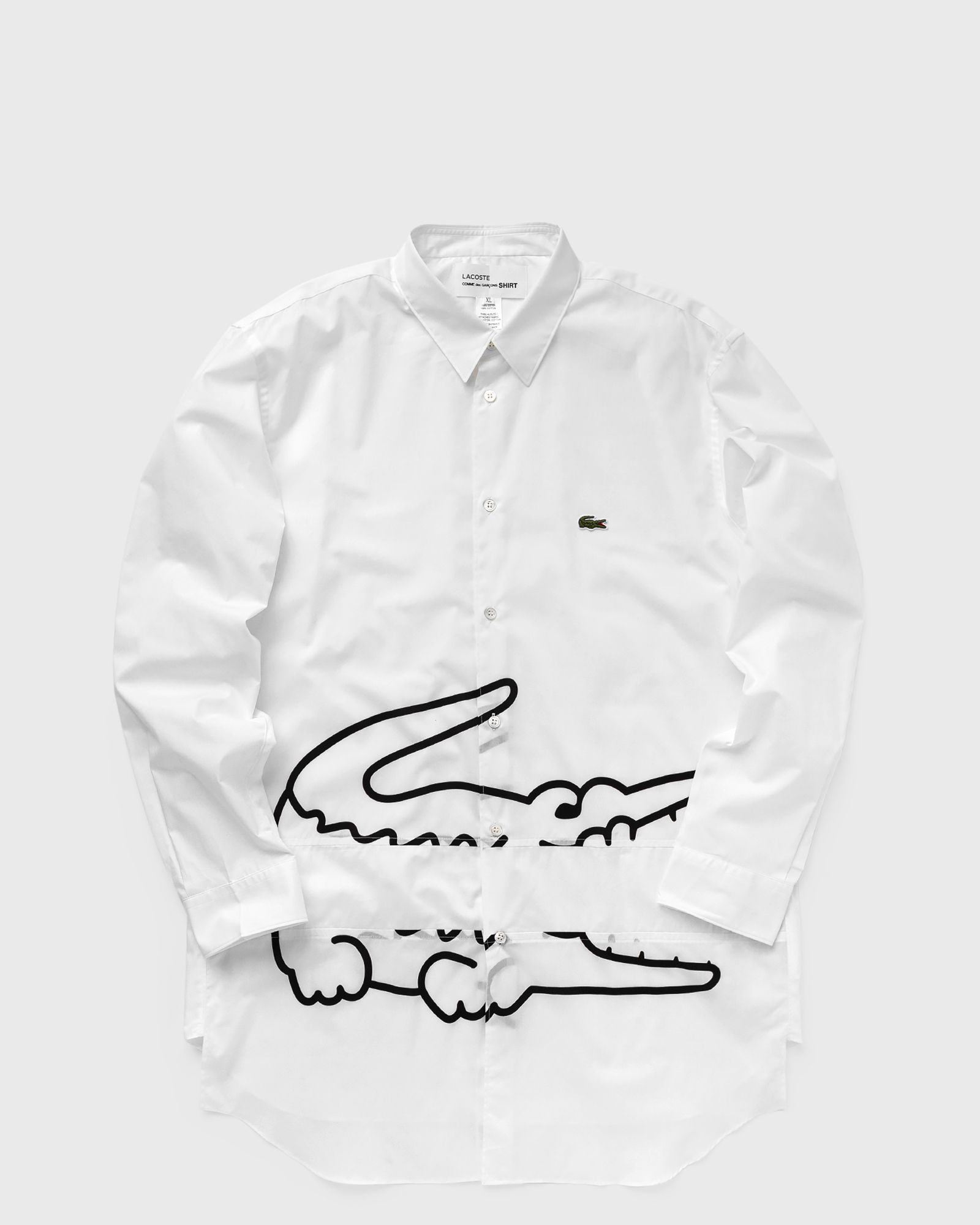 Comme des Garçons Shirt - x lacoste shirt woven men longsleeves white in größe:m