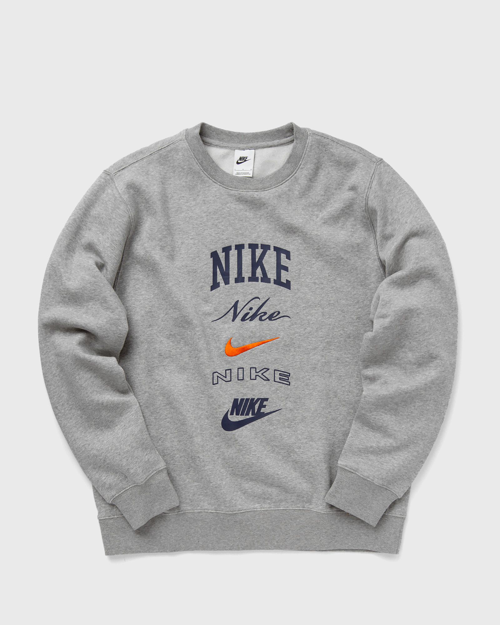 Nike - club fleece long-sleeve crew-neck sweatshirt men sweatshirts grey in größe:xxl