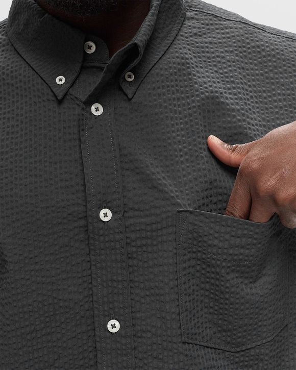 【JEMUT】Nose Collar Short Sleeve Shirt Set Nike Life Short-Sleeve Seersucker Button-Down Shirt Grey