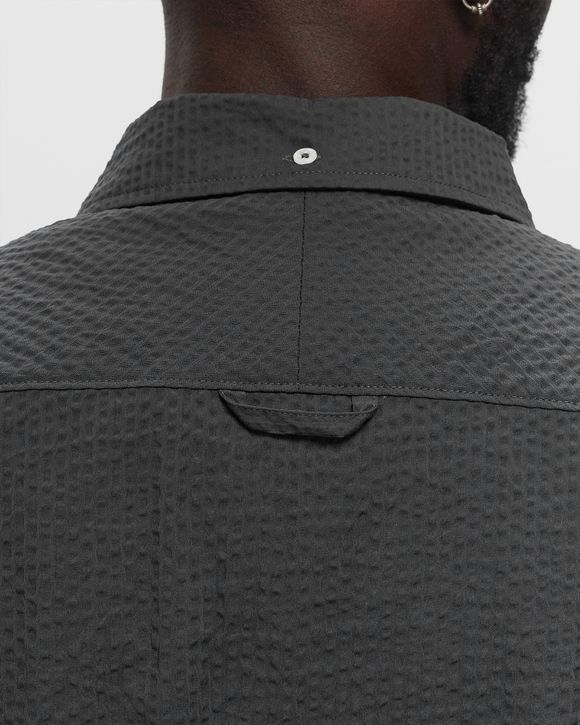 Nike Life Short-Sleeve Seersucker Button-Down Shirt Grey