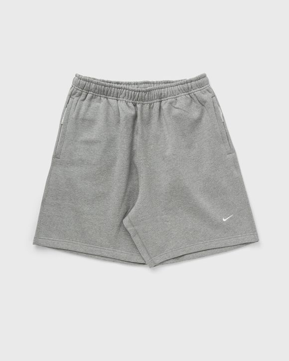 Nike Solo Swoosh Fleece Shorts Grey - DK GREY HEATHER/WHITE