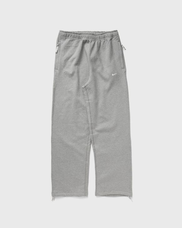 Nike Solo Swoosh Open-Hem Brushed-Back Fleece Pants Grey