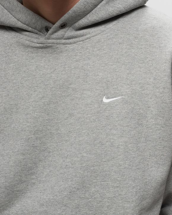 Nike Solo Swoosh Open-Hem Brushed-Back Fleece Pants Grey - DK GREY  HEATHER/WHITE