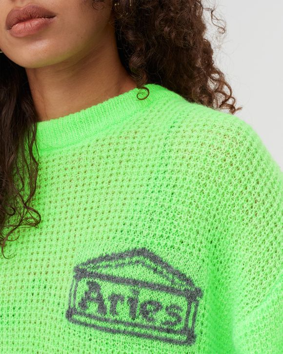 Aries Arise WAFFLE KNIT JUMPER Green - GREEN