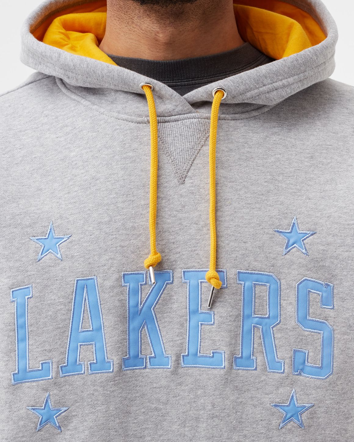 Mitchell Ness Minneapolis Lakers Premium Fleece Hoodie Grey BSTN Store
