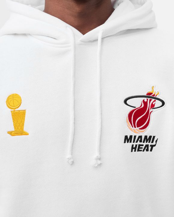 Mitchell N Ness Miami Heat NBA Champ City Pullover Hoodie White Men's Size L